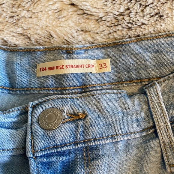 Levis 724 High rise Straight Crop Jeans Size 33 - Picture 4 of 6